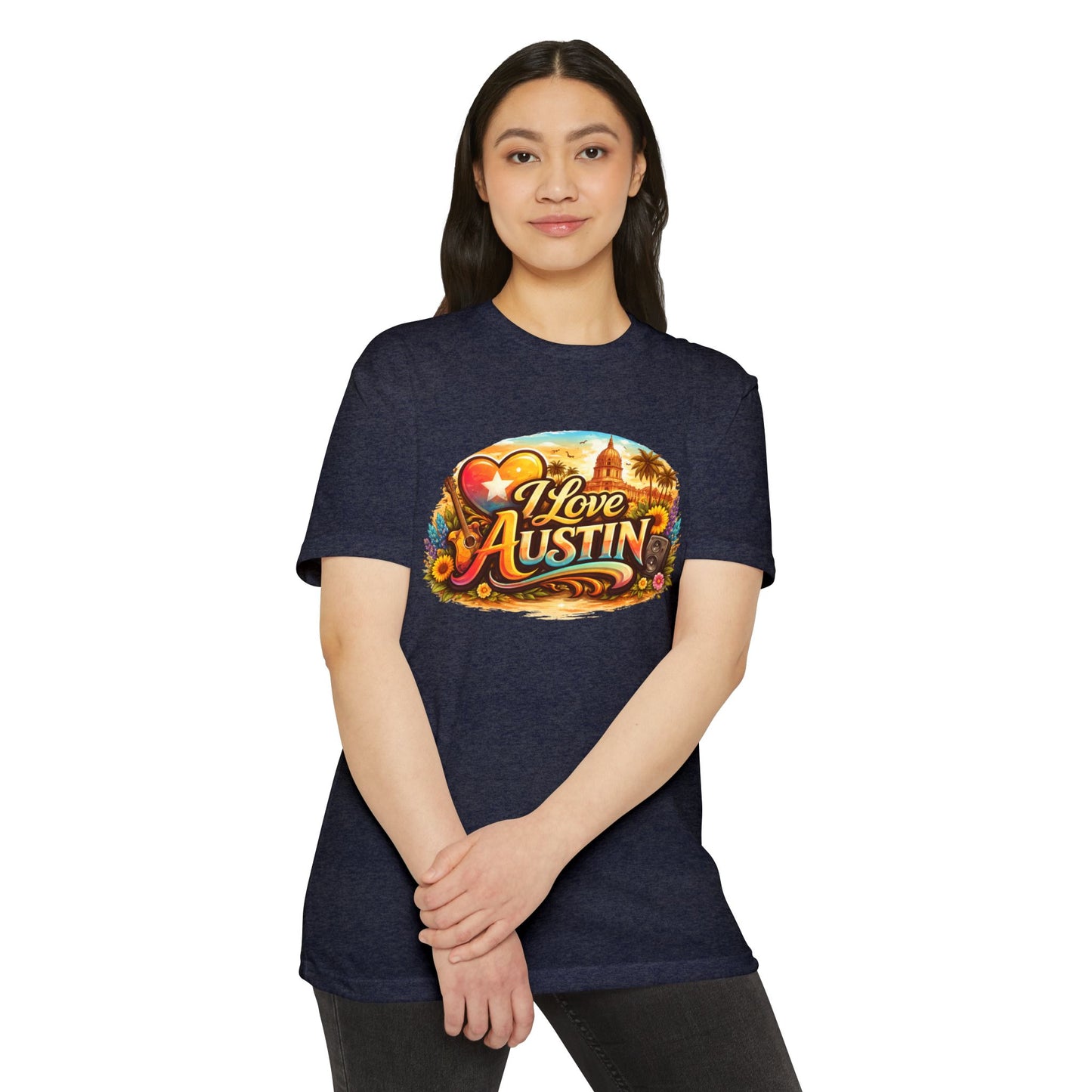 I Love Austin Graphic T-Shirt — Vintage Texas Cityscape Tee