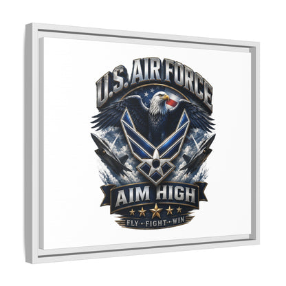 U.S. Air Force 'Aim High' Framed Matte Canvas Wall Art