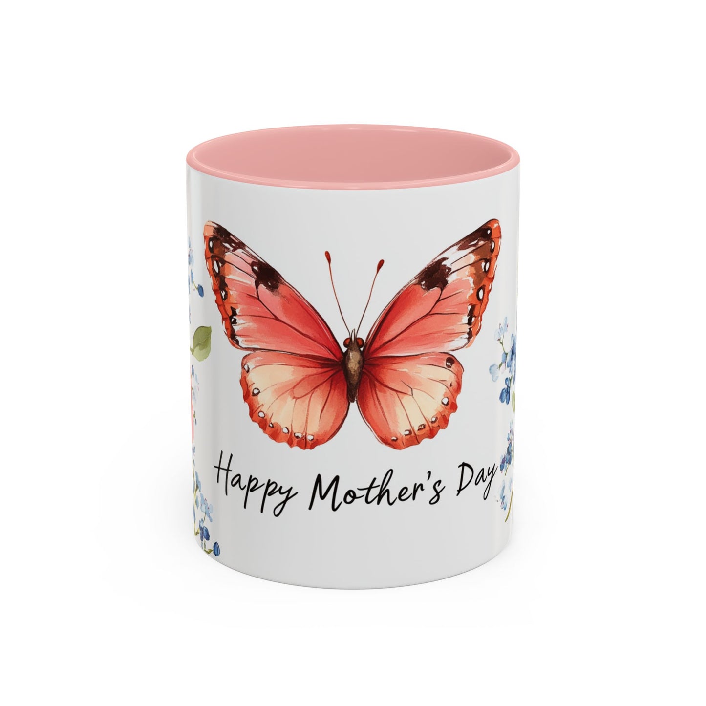 Mother's Day Butterfly Floral Coffee Mug – "Happy Mother's Day" Accent Mug