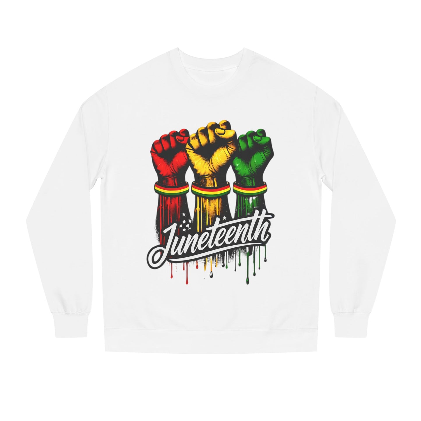 Juneteenth Fist Sweatshirt – Black Power Red Yellow Green Pride Crewneck
