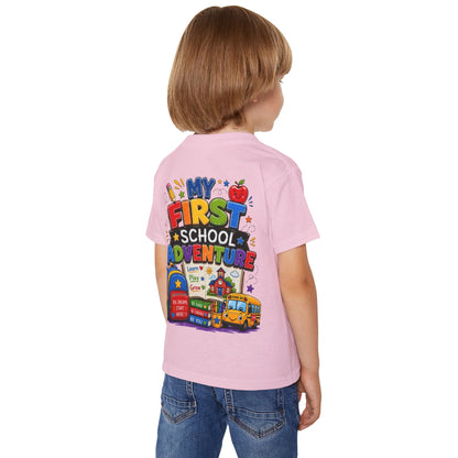 Toddler T‑Shirt — "My First School Adventure" Back‑to‑School Kids Tee