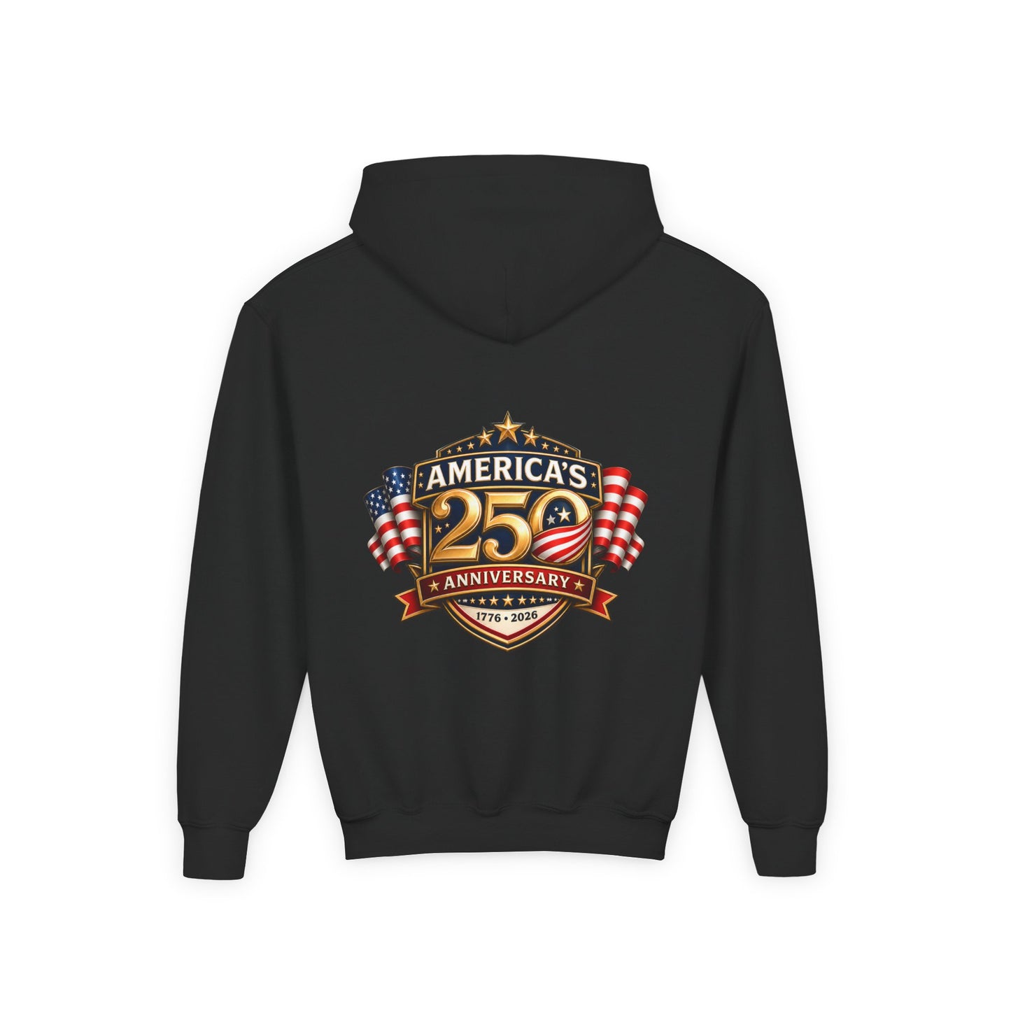 Youth Hoodie — "America's 250th Anniversary" Patriotic 1776-2026 Celebration Design