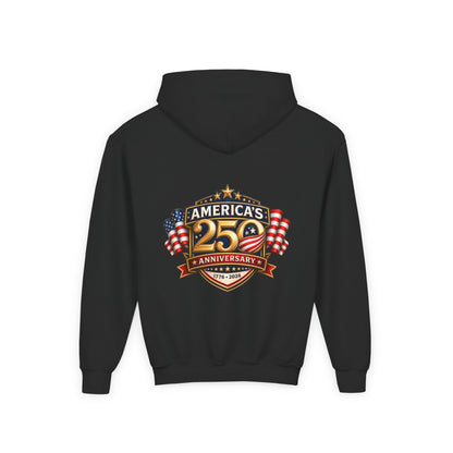 Youth Hoodie — "America's 250th Anniversary" Patriotic 1776-2026 Celebration Design