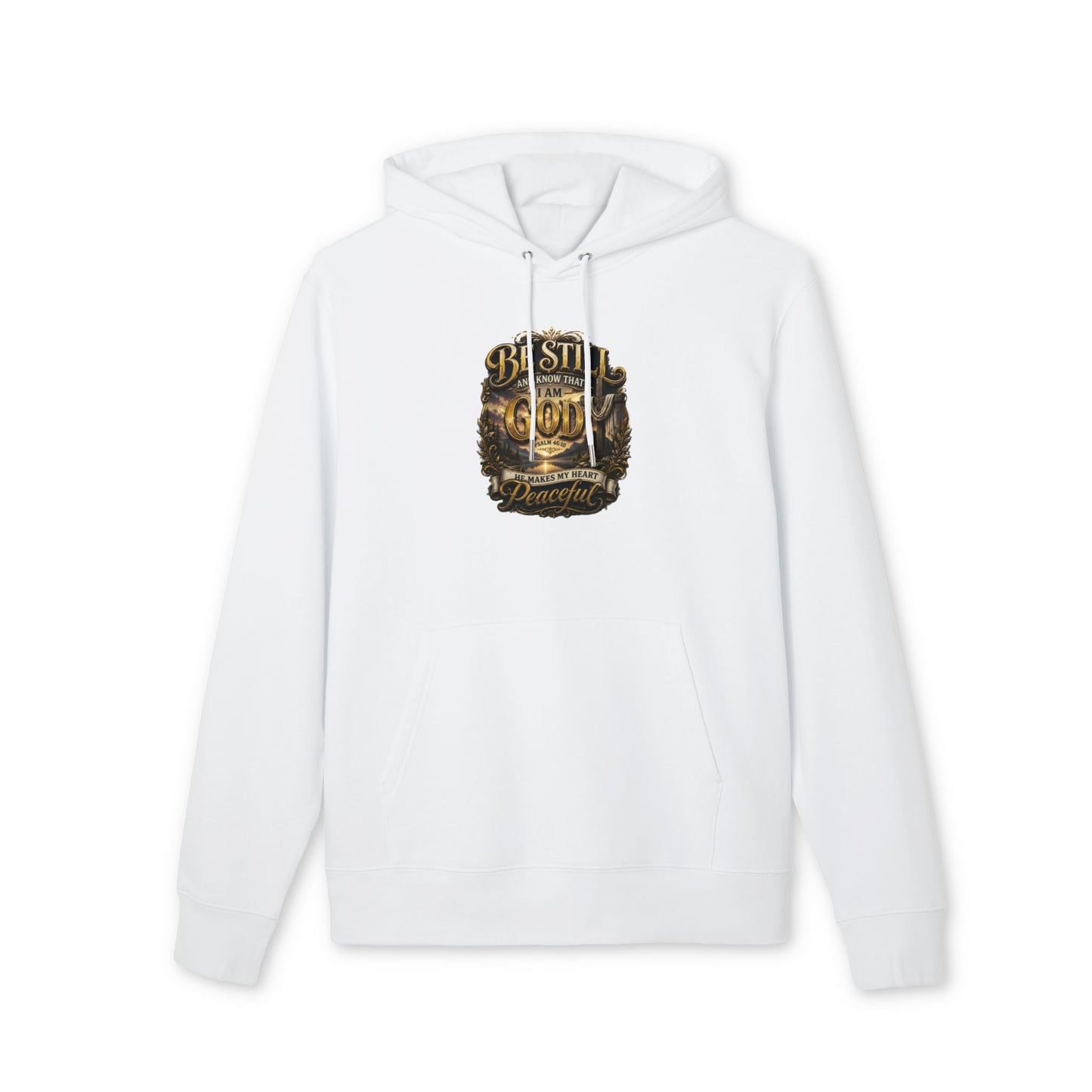 Be Still God Hoodie — Peaceful Faith Graphic Pullover