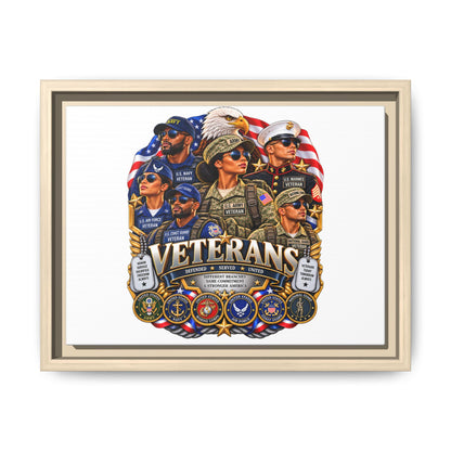 Veterans Tribute Matte Canvas Framed Wall Art