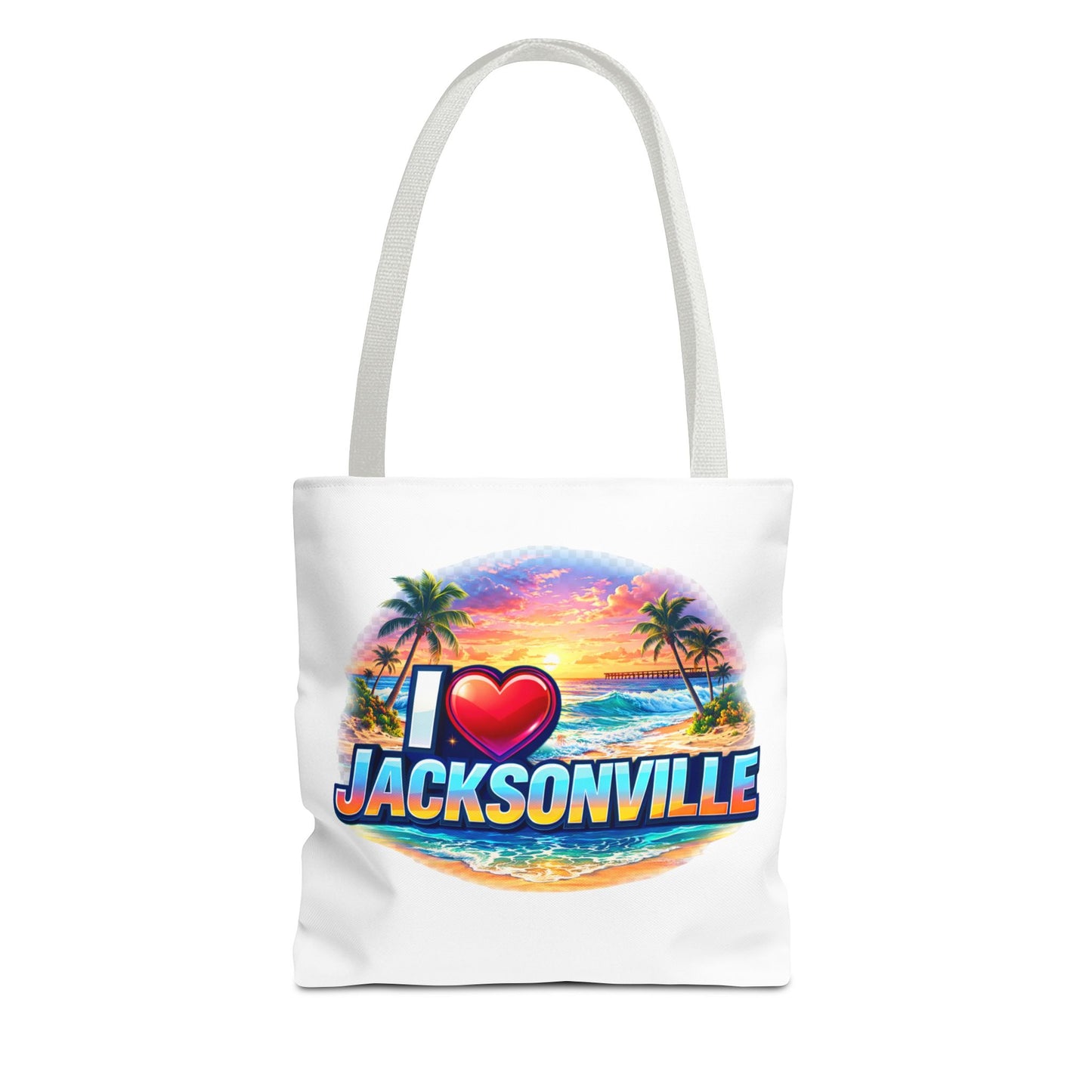 Jacksonville Beach Tote Bag – I  Jacksonville Sunset Graphic
