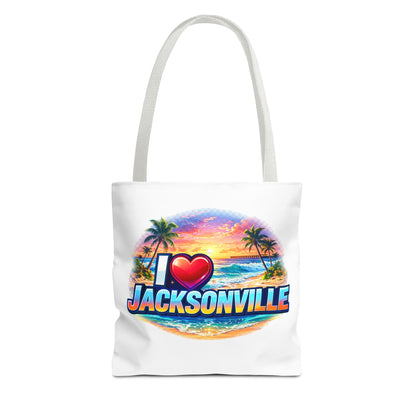 Jacksonville Beach Tote Bag – I  Jacksonville Sunset Graphic