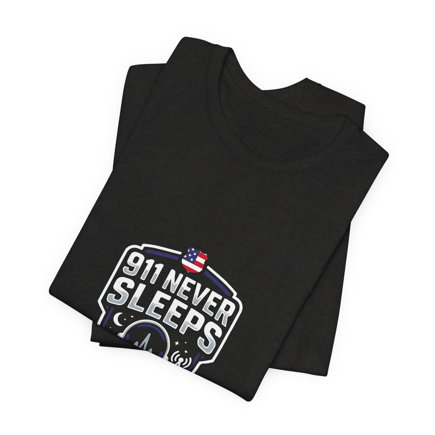 911 Never Sleeps T‑Shirt — Emergency Responder Tribute Tee