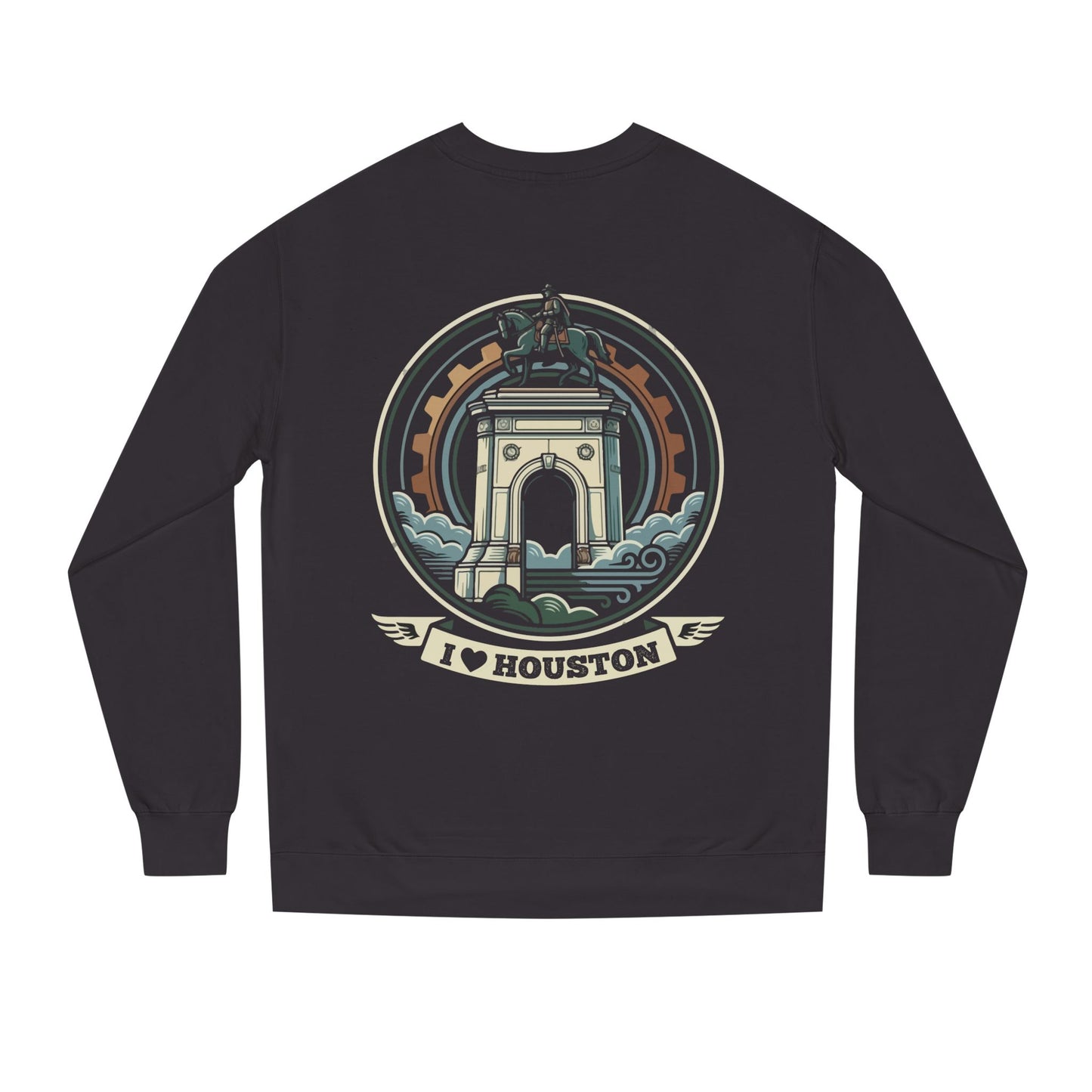 Houston Arch Retro Crewneck Sweatshirt — I  Houston Graphic