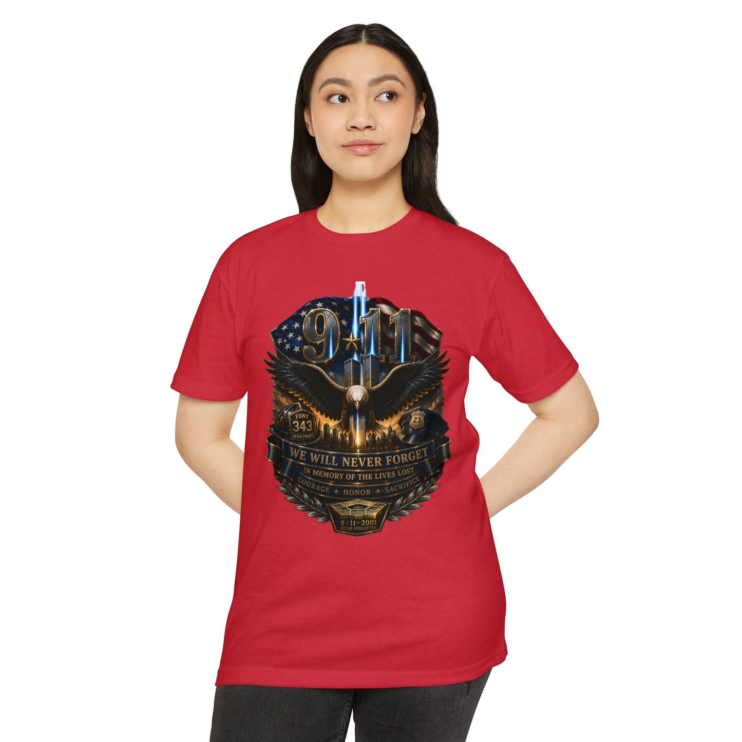 9/11 Remembrance T-Shirt — "We Will Never Forget" Tribute Tee