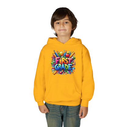 First Grade Kids Hoodie – Colorful Back-to-School Sweatshirt