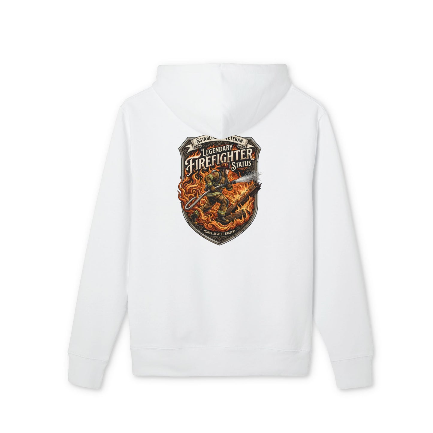 Firefighter Shield Hoodie — Legendary Firefighter Vintage Emblem