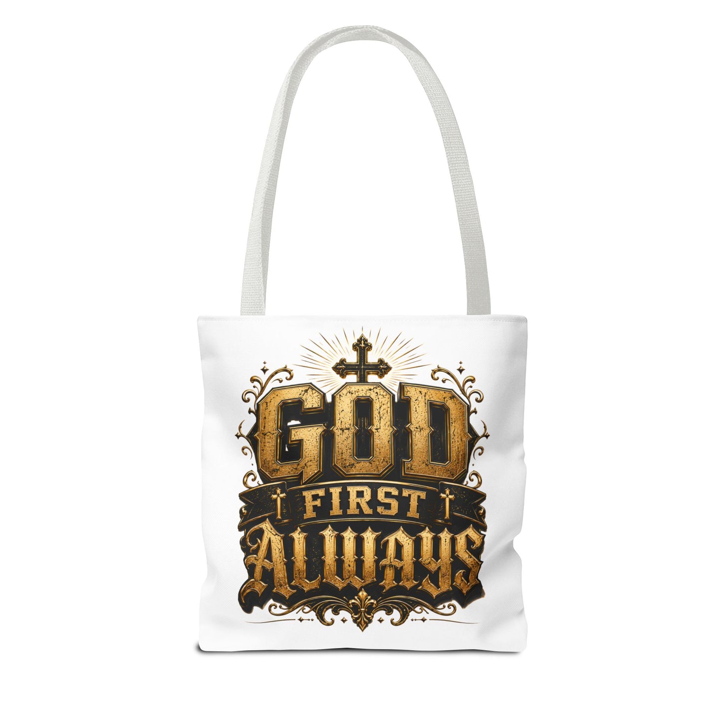 God First Always Tote Bag — Christian Faith Inspirational Canvas Tote