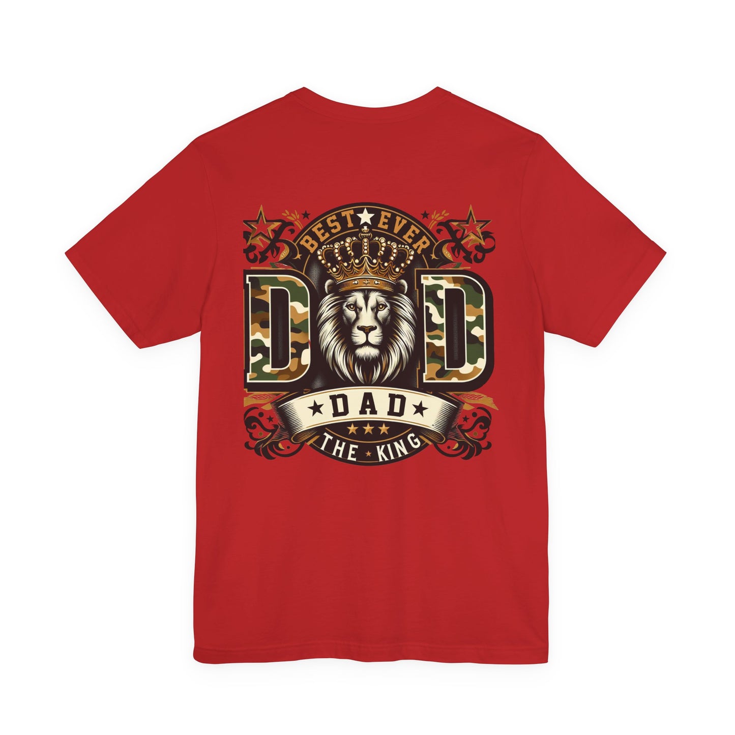 Dad The King Lion Crown T-Shirt — Best Ever Dad Camo Design