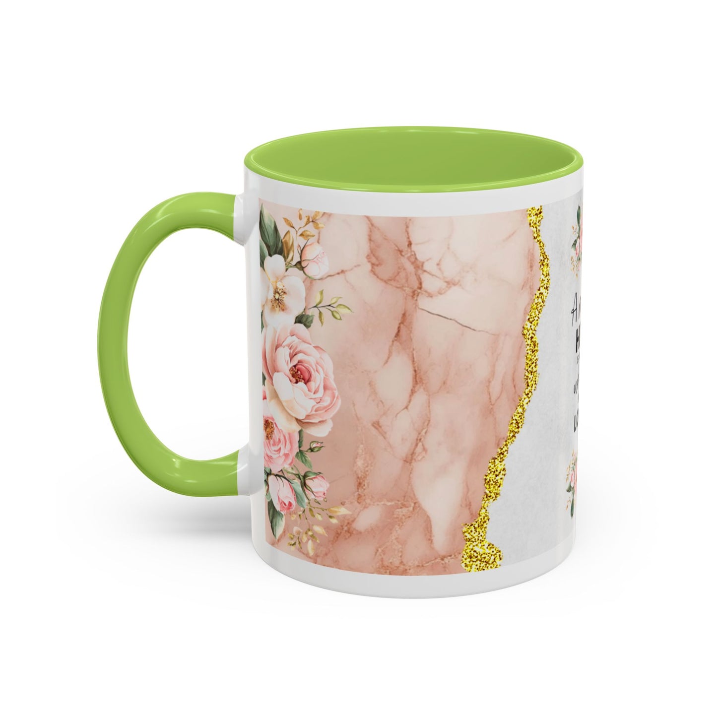 Mother's Heart Floral Accent Coffee Mug – “A Mother's Heart…Where Love Speaks the Loudest” (11/15oz)