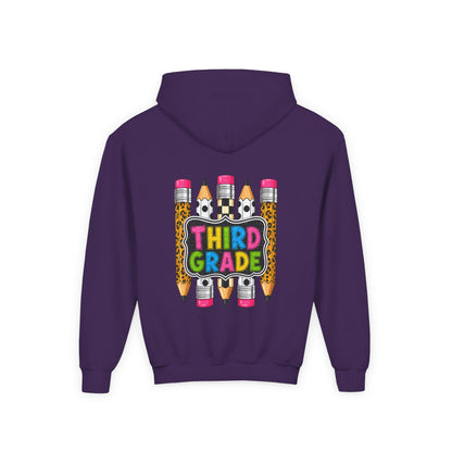 Third Grade Kids Hoodie — Cute Pencil Back-to-School Sweatshirt