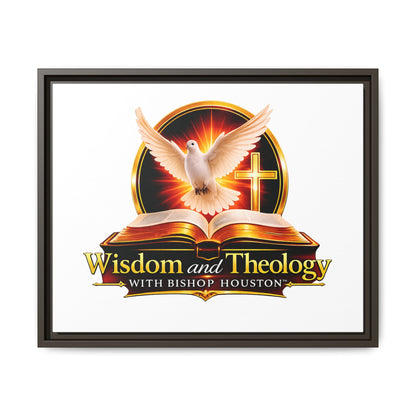 Framed Canvas Print — "Wisdom and Theology" Dove & Bible Wall Art