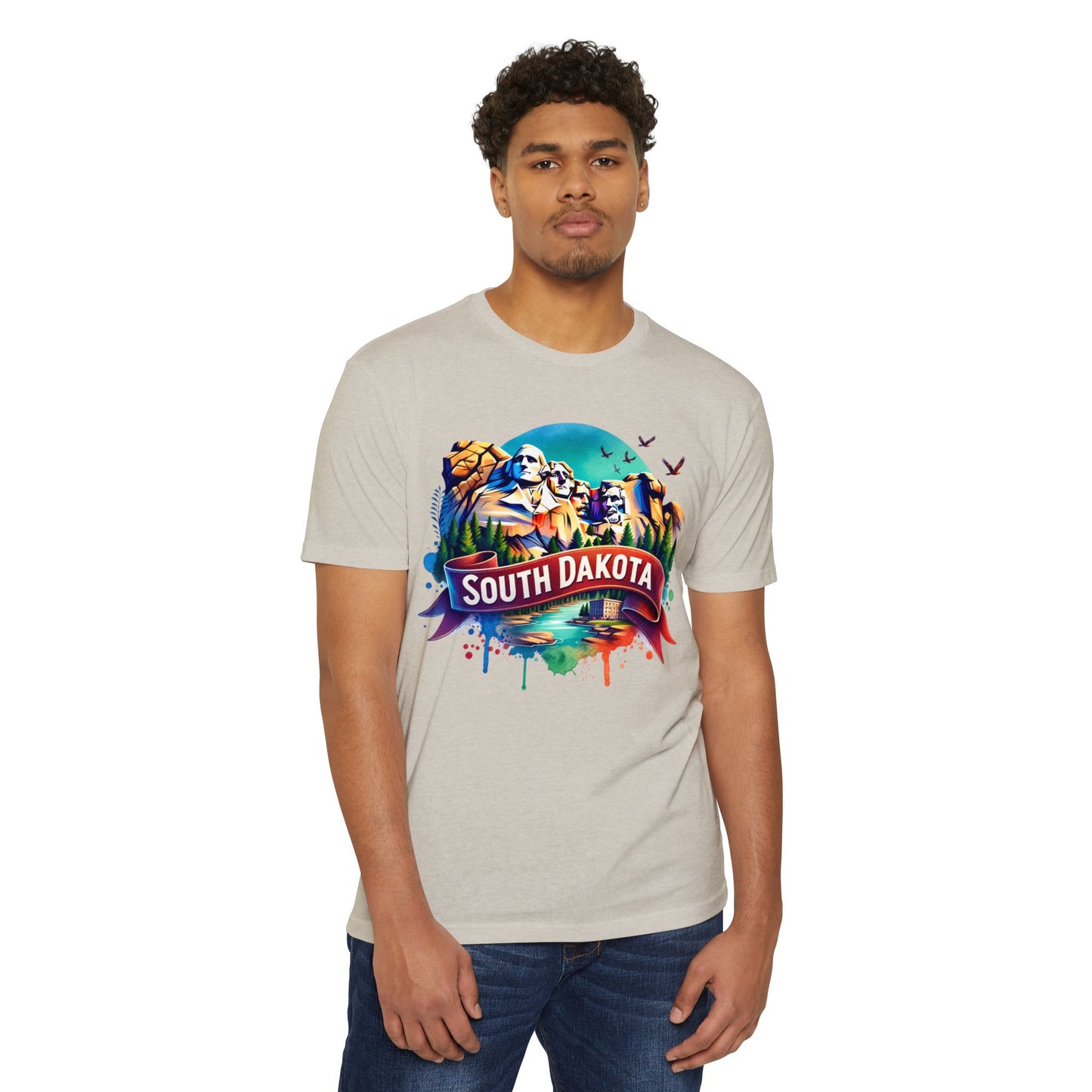 South Dakota Mount Rushmore T-Shirt — Retro Watercolor State Souvenir