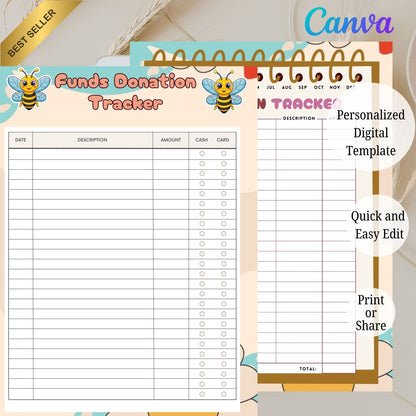 Kids Donation Tracker Printable | Charity & Kindness Giving Log for Children