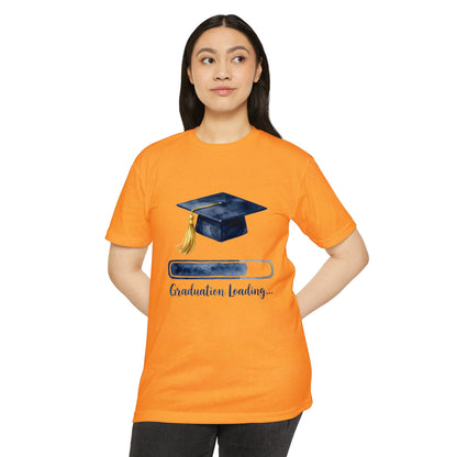 Graduation Loading T-Shirt — Cap & Progress Bar Grad Tee