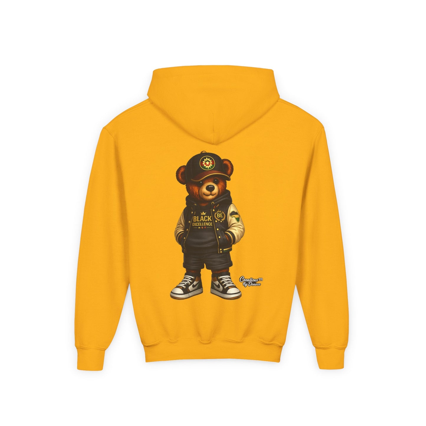 Youth Teddy Bear Hoodie — Cool Streetwear Bear Graphic Sweatshirt