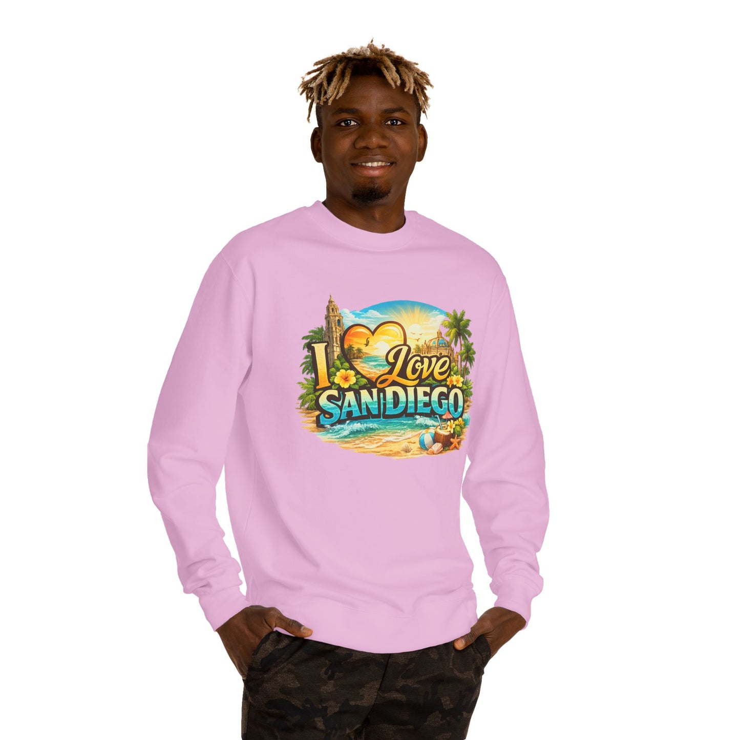 San Diego Sweatshirt — "I Love San Diego" Beach Graphic Crewneck