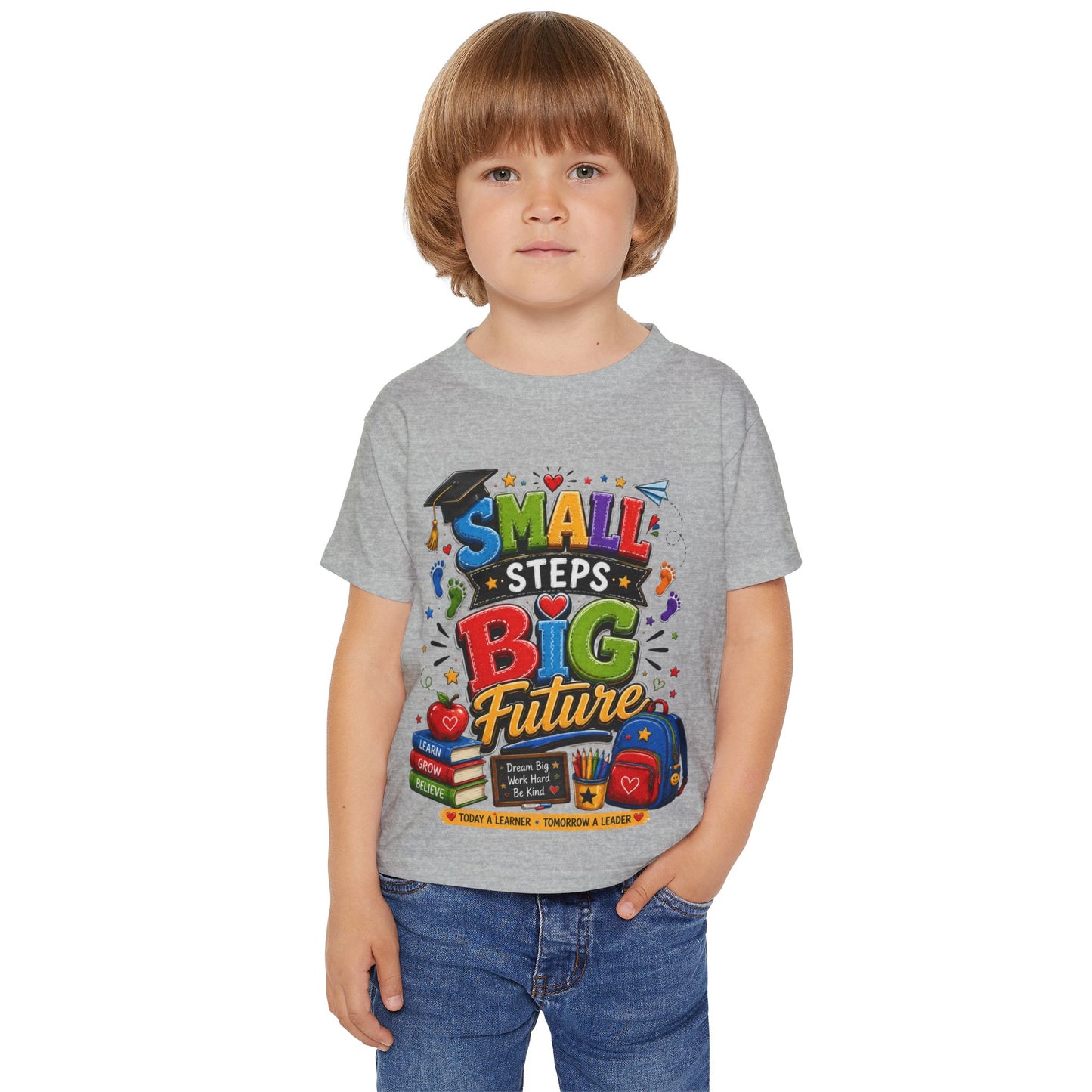 Toddler T-Shirt "Small Steps Big Future" Back-to-School Shirt