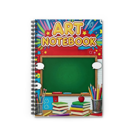 Art Notebook Spiral Journal — Colorful School Chalkboard Design (Ruled)