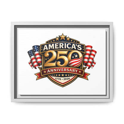 America's 250th Anniversary Framed Matte Canvas - 1776–2026 Patriotic Wall Art
