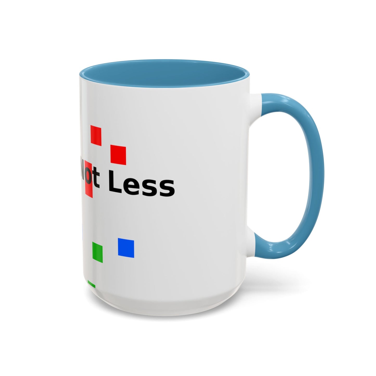 Accent Coffee Mug — 'Different Not Less' Pride-Inclusive Color Block Design (11/15oz)
