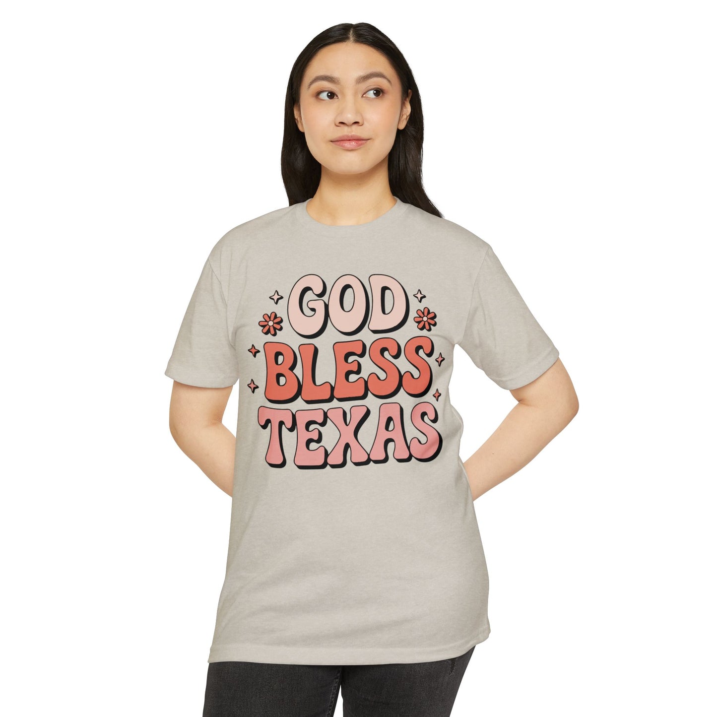 God Bless Texas T-Shirt — Retro Floral State Pride Tee