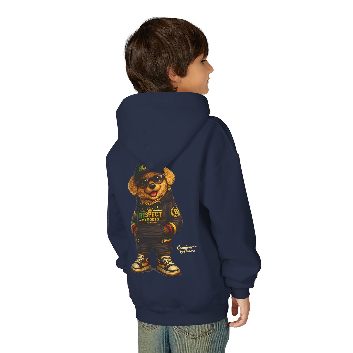 Youth Hoodie — Cool Bear 'Boss' Streetwear Design