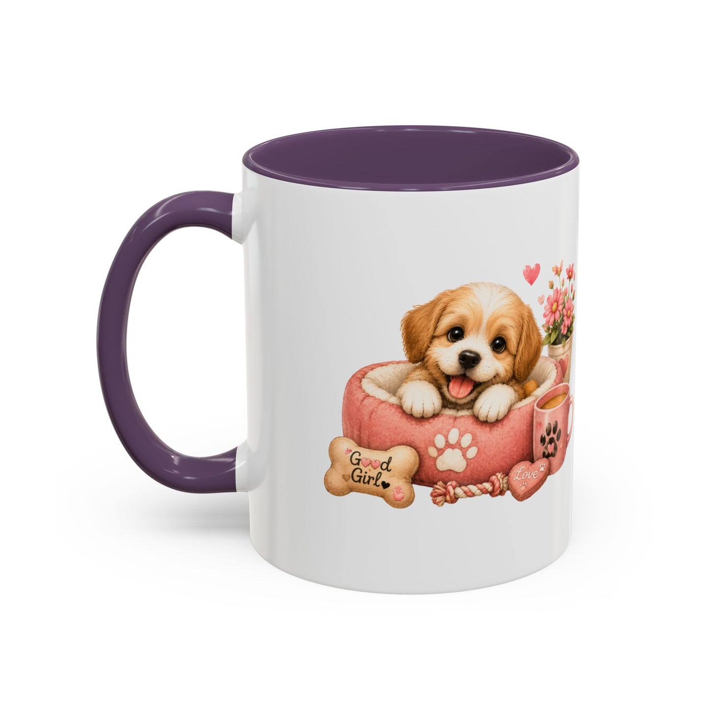 Cute Puppy Coffee Mug — Adorable 'Good Girl' Dog Design, Accent 11/15oz