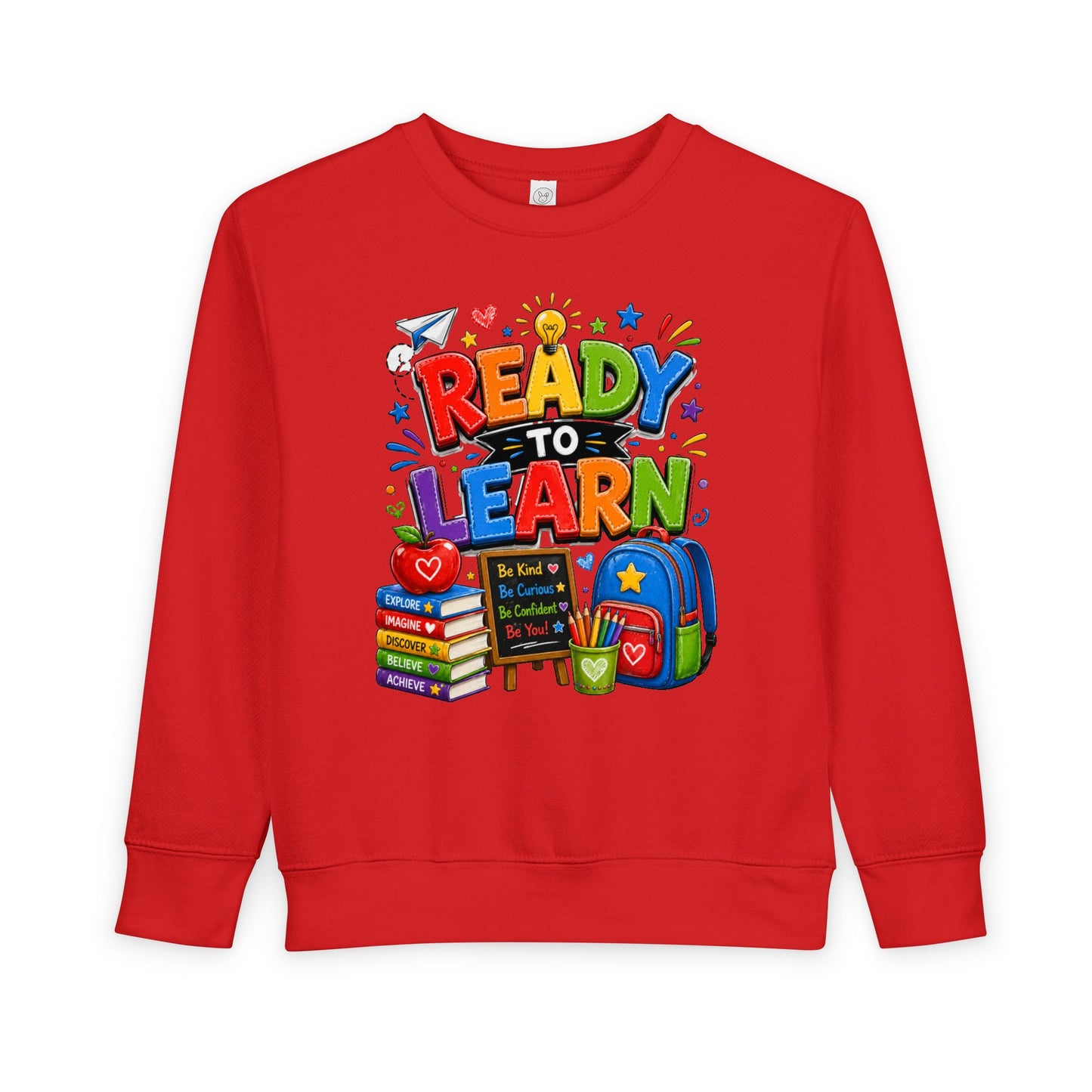 Ready to Learn Toddler Sweatshirt — Back to School Kids Crewneck