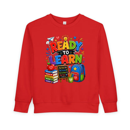 Ready to Learn Toddler Sweatshirt — Back to School Kids Crewneck