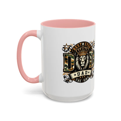 Dad Coffee Mug — "Best Ever Dad" Lion Crest Accent Mug (11/15oz)