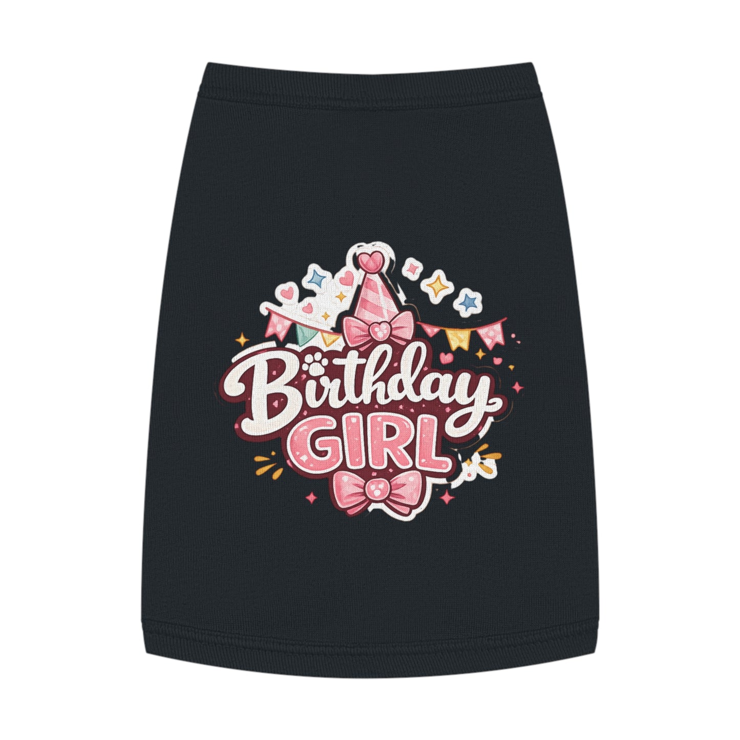 Birthday Girl Pet Tank Top - Pink Party Hat Dog/Cat Tee