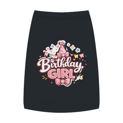 Birthday Girl Pet Tank Top - Pink Party Hat Dog/Cat Tee