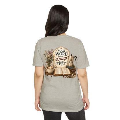 Bible Verse T-Shirt — "Your Word Is a Lamp to My Feet" Inspirational Christian Tee