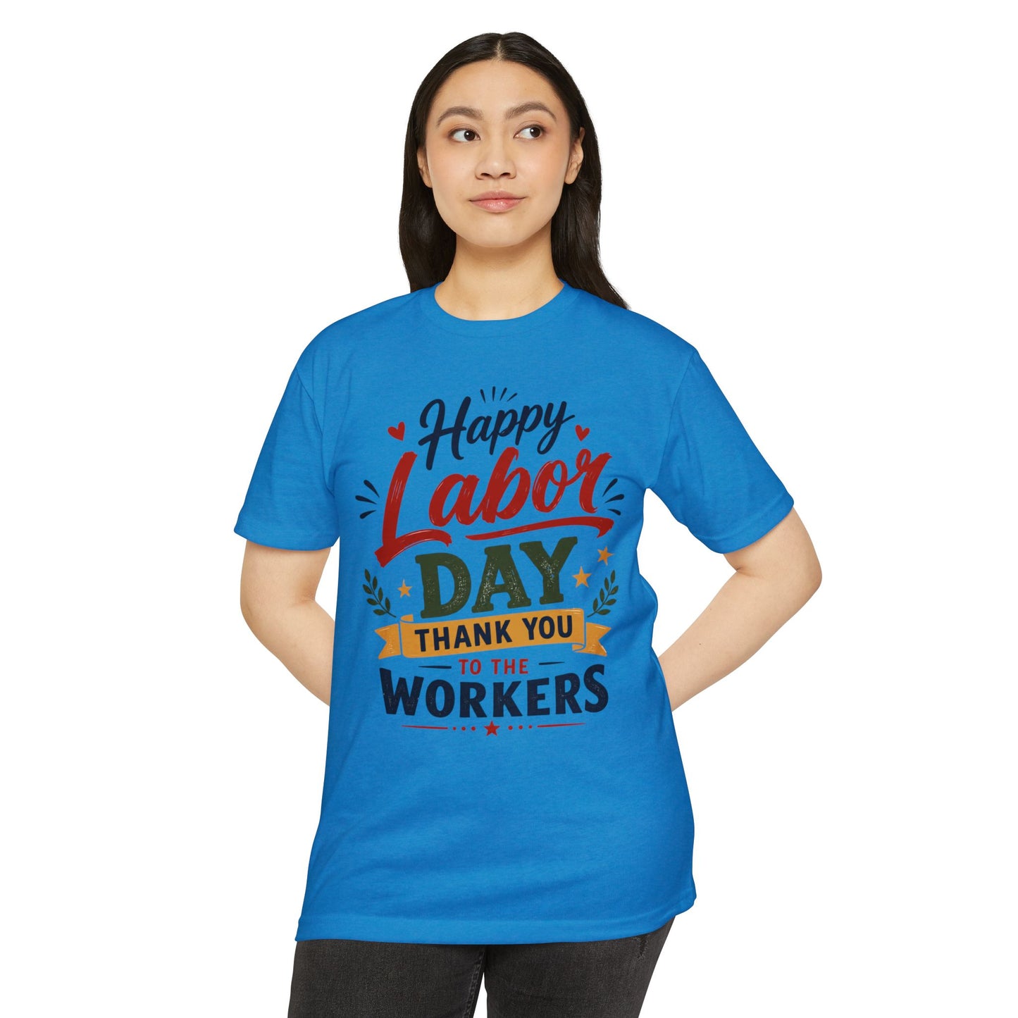 Labor Day T-Shirt — "Happy Labor Day Thank You to the Workers" Patriotic Holiday Tee