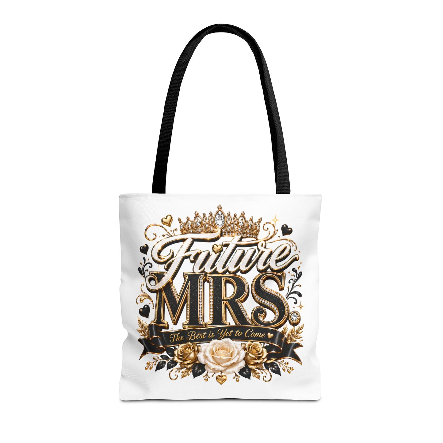 Future Mrs. Tote Bag — Bridal Bachelorette Gift Bag with Gold Crown Design