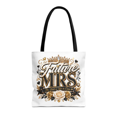 Future Mrs. Tote Bag — Bridal Bachelorette Gift Bag with Gold Crown Design