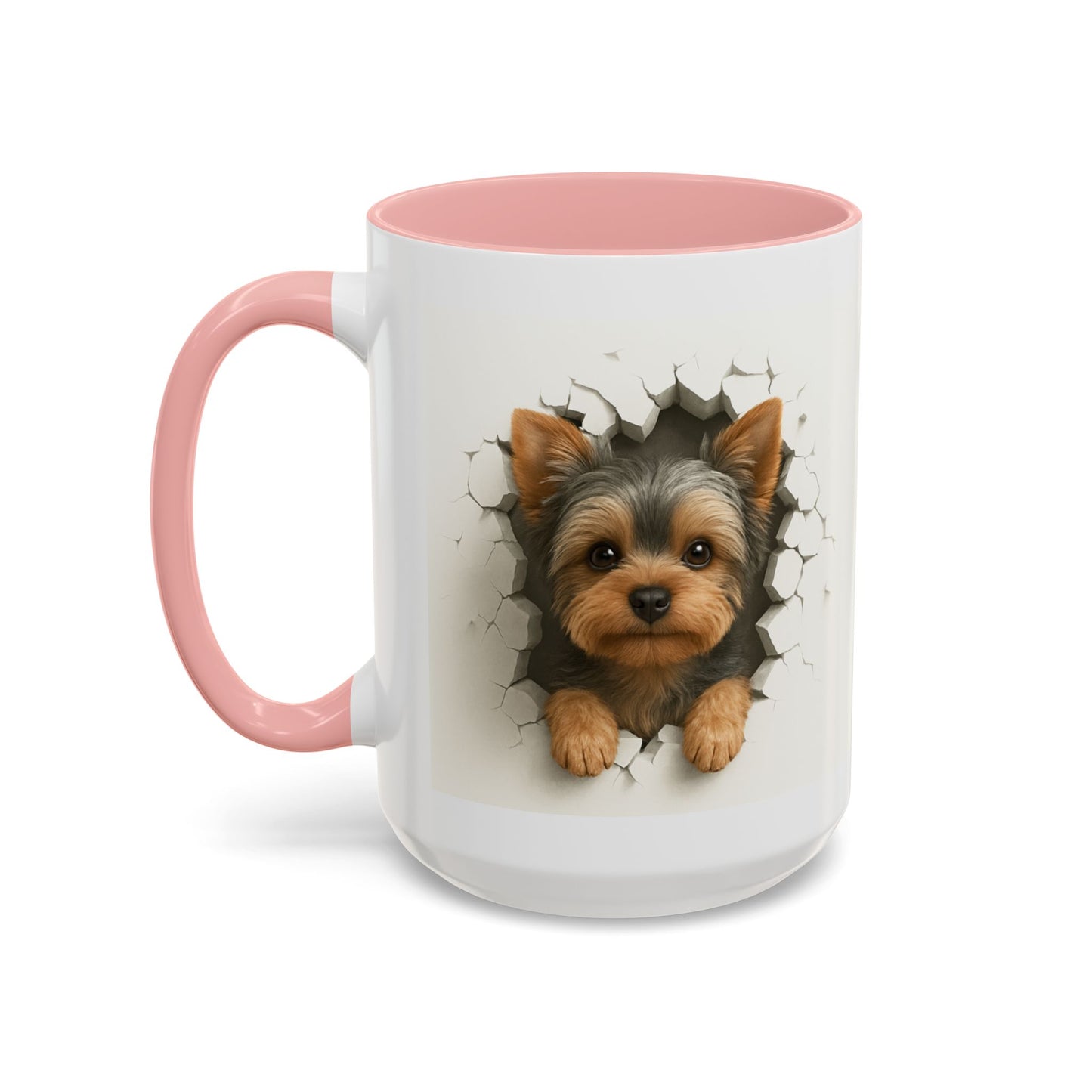 Yorkshire Terrier Peekaboo Coffee Mug – Cute Yorkie Dog Accent Mug (11/15oz)