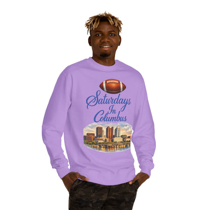 Saturdays in Columbus Sweatshirt — Football City Skyline Crewneck