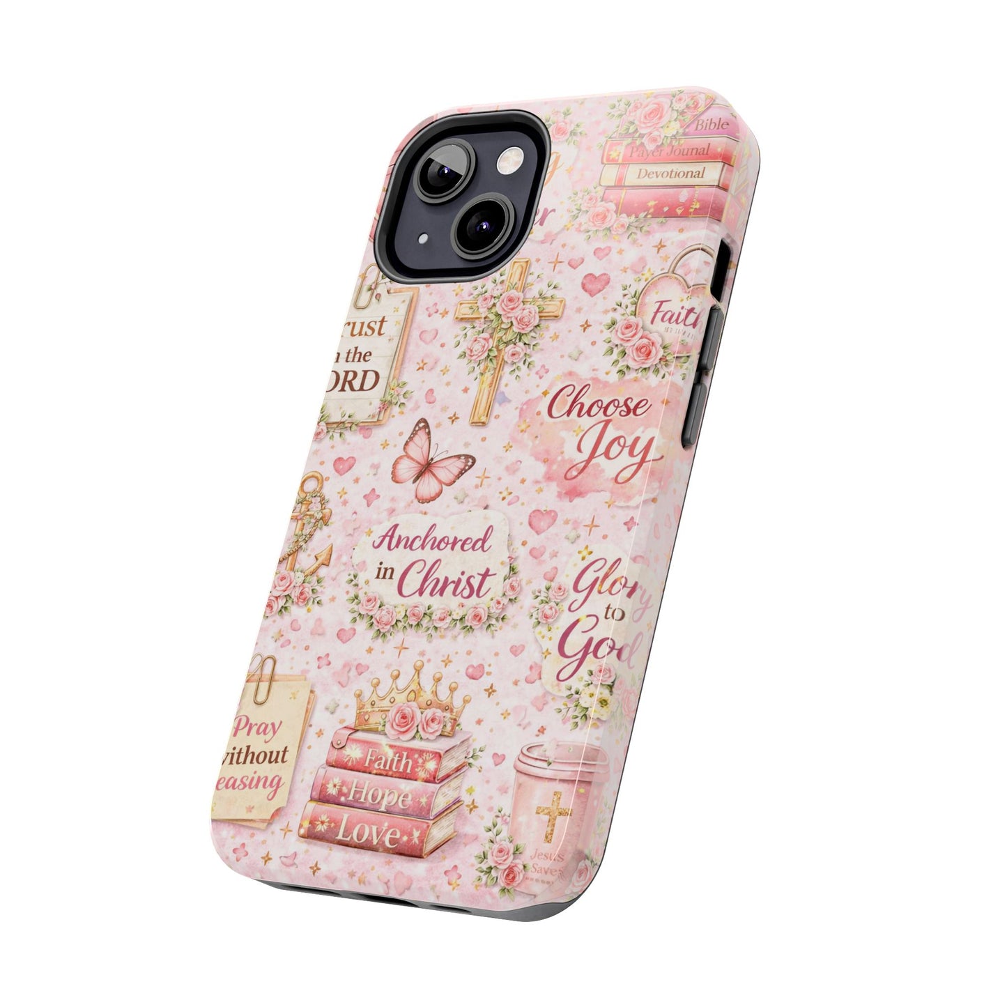 Anchored In Christ Phone Case | Christian floral iPhone Case