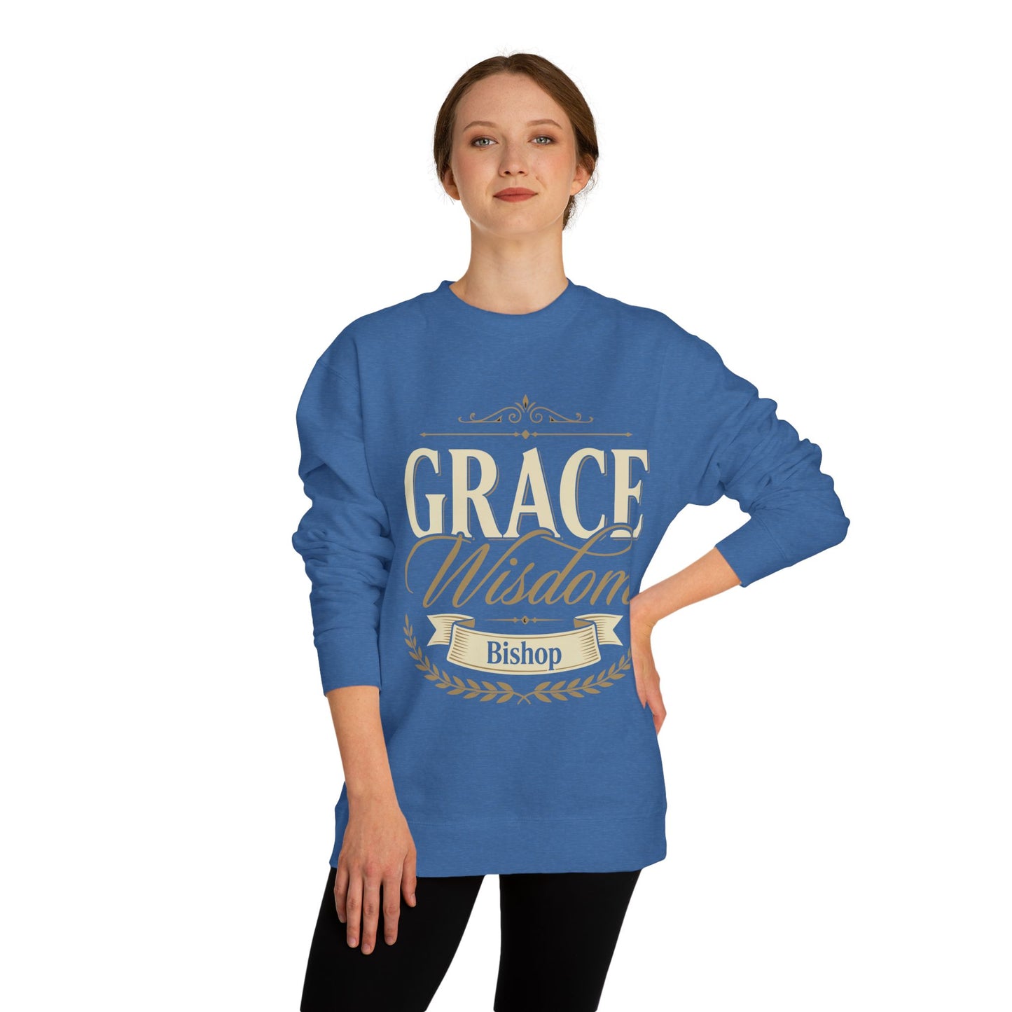 Grace & Wisdom Bishop Sweatshirt — Inspirational Religious Crewneck
