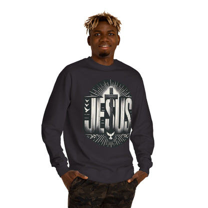 Jesus Graphic Sweatshirt — Vintage Religious Cross & Lamb Crewneck
