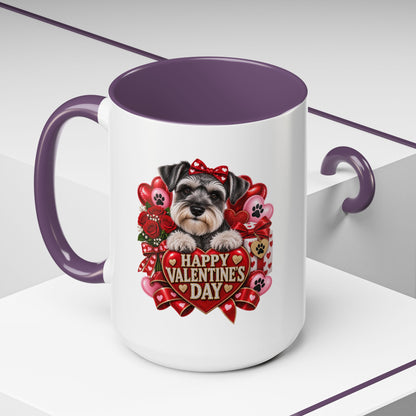 Valentine’s Day Dog Coffee Mug — "Happy Valentine’s Day" Accent Mug