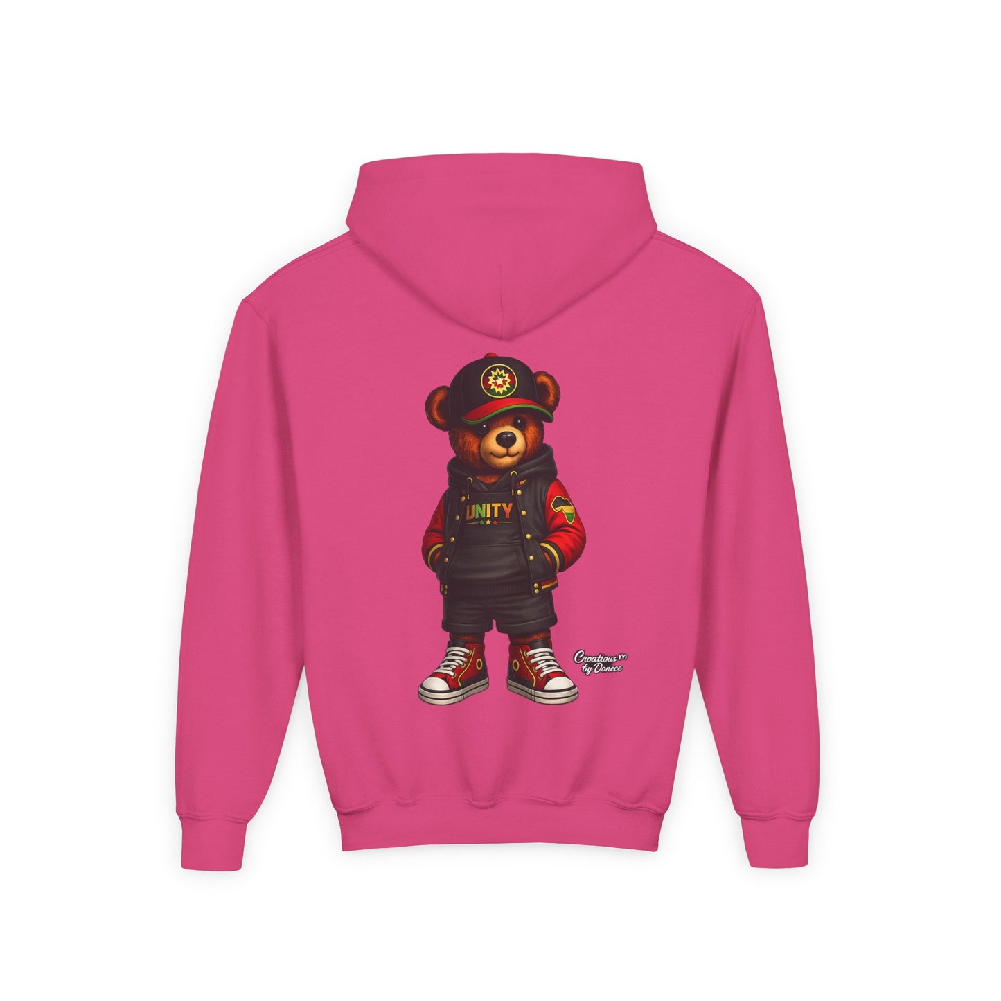 Youth Bear Hoodie — Streetwear Teddy Bear Graphic Pullover