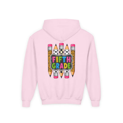 Fifth Grade Kids Hoodie — Colorful Pencil Back‑to‑School Sweatshirt for Students